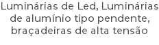 Luminárias de Led, Luminárias de alumínio tipo pendente, braçadeiras de alta tensão